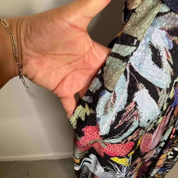 Ted Baker Abstract Print Pleated Neck Jumpsuit - Picture 9 of 11